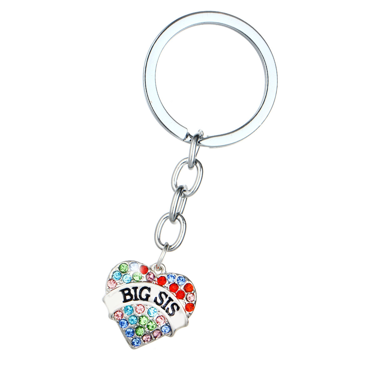 Wholesale Mother's Day Alloy Heart Inlaid Diamond Engraved Keychains